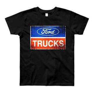 เสื้อผ้าผชเสื้อยืด พิมพ์ลายโลโก้ Ford TrucksS-5XL