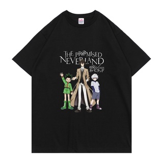 เสื้อยืดผ้าฝ้าย เสื้อยืด พิมพ์ลายอนิเมะ The Promise Neverland Hunter X Hunter Death Note สไตล์คลาสสิก ไม่ซ้ําใคร สําหรับ