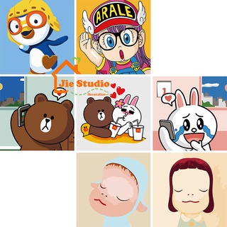 🔥Ready Stock🔥20*20cm Framed Digital Painting Pagpipinta DIY Canvas Acrylic Paint Painting Kit Deco Colouring art Paint By Number Children Cartoon Anime Drawing Birthday Gift Wall Decoration Kids Room Decor จิตรกรรม Painting