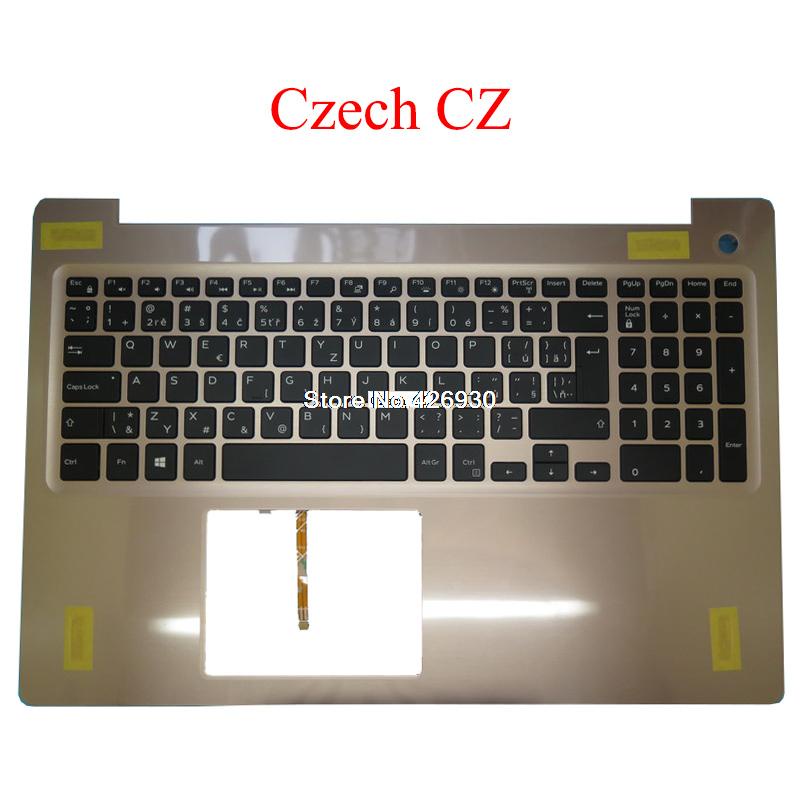 Backlit Czech CZ Laptop Palmrest For DELL For Inspiron 15 5570 5575 P75F 0VDFV7 VDFV7 09T1KY 9T1KY w