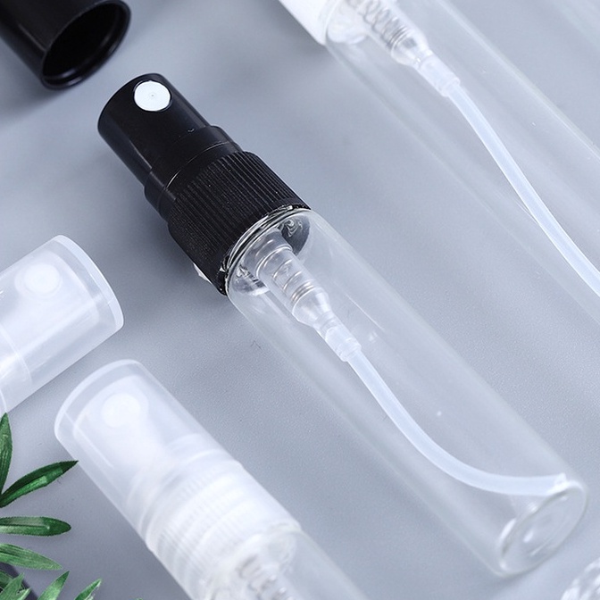 ขวดสเปรย์ปากกาใสชนิดแก้ว ฝาสีดำ,ใส,ขาว 2-10ml แพ็ค X6 ชิ้น