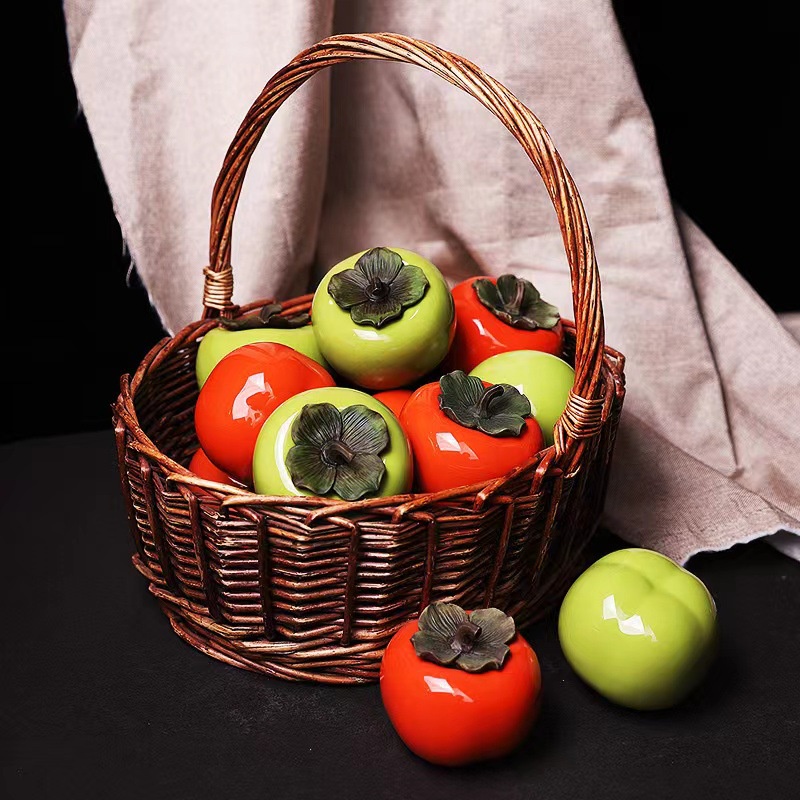 Persimmon กระป๋องเซรามิค พิมพ์ลายโลโก้ สําหรับใส่ขนมขบเคี้ยว ลูกอม ขนมขบเคี้ยว