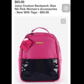 Juicy Couture Hot Pink Backpack with Black Sequins