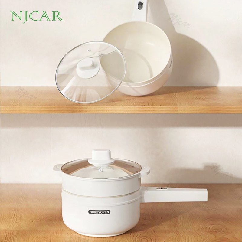 NJCAR1 P100 หม้อไฟฟ้า กระทะไฟฟ้า แถมชั้นนึ่ง ใช้งานง่าย ไม่ติดกระทะ