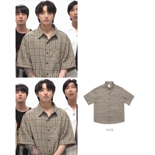 Bts JungKook pick / Korea [ JEMUT ] เสื้อเชิ้ตตรวจสอบฟัน Hound HSSS2207 ของแท้ 100%