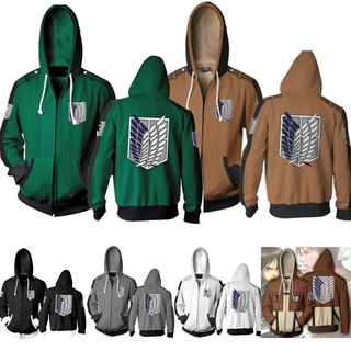 Japan Anime Attack On Titan Hoodie Hooded Men Zipper Jacket Cosplay Costume