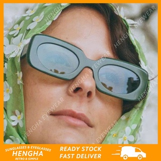 (HENGHA) แว่นตากันแดด ทรงสี่เหลี่ยม ขนาดเล็ก สีแคนดี้ แฟชั่นเรโทร สําหรับผู้หญิง