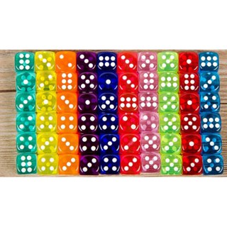 ลูกเต๋า พลาสติก ขนาด 1.4 ซม. สำหรับช่วยนับพลัง แวนการ์ด มี 10 สี Dice