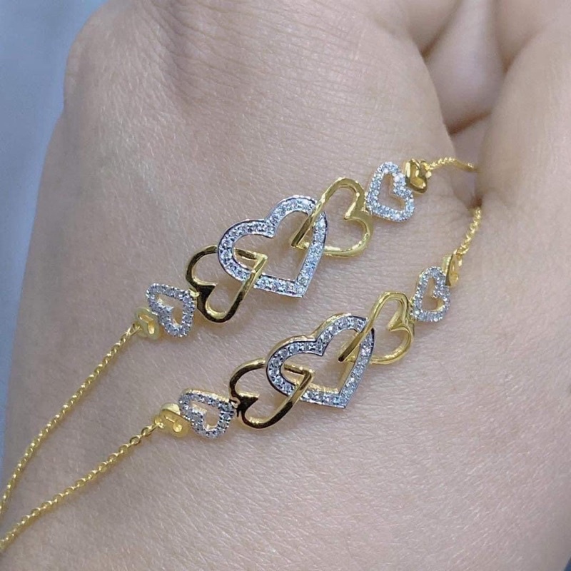 สร้อยข้อมือเพชรเบลเยี่ยมน้ำ99ทอง9k