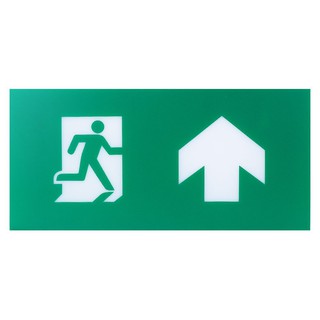 EMERGENCY EXIT SIGN DELIGHT BLA1 PERSON EXIT THROUGH DOORWAY RIGHT UP ARROW แผ่นป้ายทางออกฉุกเฉิน DELIGHT BLA1 ป้าย ศรขึ