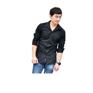 เสื้อเชิ้ต แขนยาว (มี 12 สี) สำหรับผู้ชาย ทรงเข้ารูป slim fit ผลิตจากผ้า Comb Twill เสื้อเชิ้ตแขนยาว เสื้อผู้ชาย