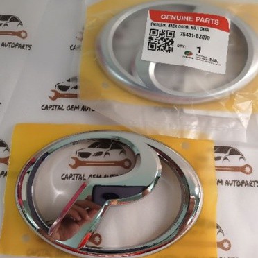 75431-BZ070 CHROME FRONT WITH TAPE REAR LOGO, EMBLEM PERODUA MYVI 2011>2017 REAR , ALZA 2013-2020 RE