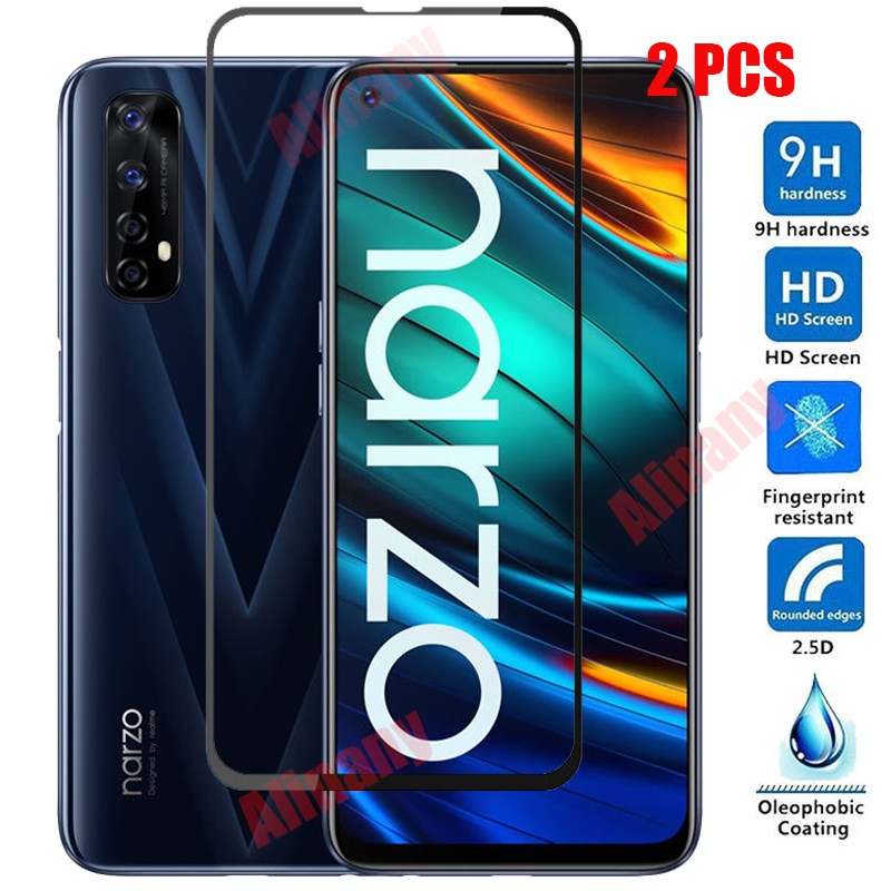 2 Pcs ฟิล์มกระจกนิรภัย เต็มจอ Realme Narzo 20 Pro อุปกรณ์กันรอยหน้าจอ Realme Narzo 20 Narzo20 Pro กร