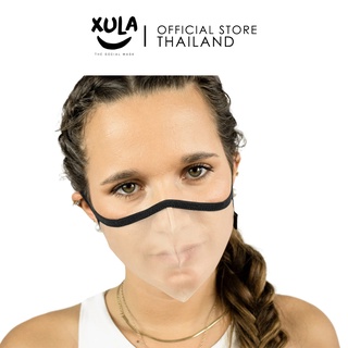 XULA MASK - BLACK หน้ากากผ้าแบบใส ซักได้ | Swiss Technology Award 2020 รับรองจาก European Certification