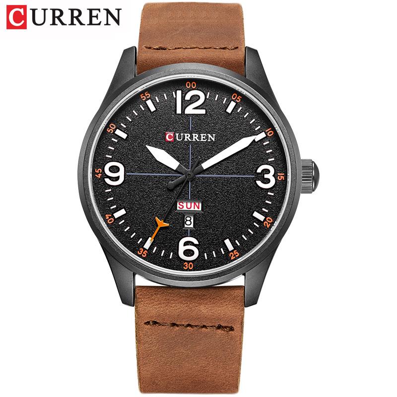 CURREN Mens Watches Leather Fashion Business Quartz-Watch Men Wristwatch Display Date Week Male Clock Masculino Hodinky