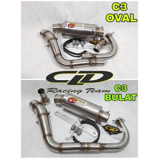 Knalpot Original CLD Type C3 Bulat C3 Oval Beat Karbu Beat Fi Scoopy Karbu Scoopy Fi Vario 110