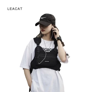 Leacat Rig กระเป๋าคาดอก กระเป๋าคาดเอว ความจุขนาดใหญ่ สไตล์ฮิปฮอป สตรีท สําหรับผู้ชาย