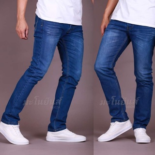 กางเกงยีนส์ขายาวผู้ชาย​ Jeans Deni​m​ Jogger​