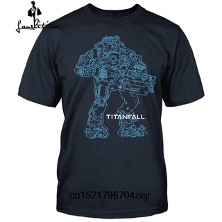 ROUND คอลูกเรือเสื้อยืด พิมพ์ลาย Titanfall Atlas Outline แปลกใหม่ สําหรับผู้หญิง-4XL