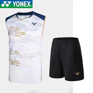 Yonex ใหม่ ชุดเสื้อกีฬาแขนกุด ระบายอากาศ สําหรับผู้ชาย เหมาะกับการแข่งขันแบดมินตัน 6109