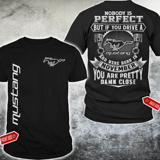 เสื้อยืดคอกลมcrew neckfor mustang none is perfect พฤศจิกายน you are pretty mans us mens t-shirt top gift plus size cla