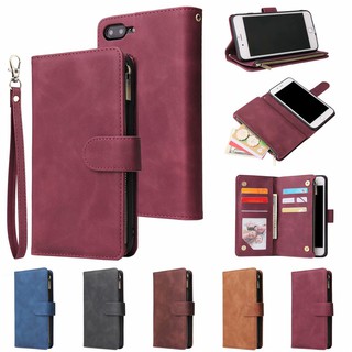 เคส iPhone 6 6s 7 8 plus 13 Pro Max mini se 2020 se2 Zipper Wallet PU Leather Card Slots เคสโทรศัพท์หนังแบบฝาพับมีช่องใส่บัตรสําหรับ IPhone13 iphone7 iphone8 iphone6 iphone6s เคสไอโฟน 7plus 8plus 6Plus iphone13 เคสไอโฟน13 iphonese เคสไอโฟน7 เคสไอโฟน6