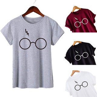 เสื้อยืดแขนสั้น ผ้าฝ้าย ลาย Harry Potter สำหรับคู่รัก ผู้หญิง ผู้ชาย