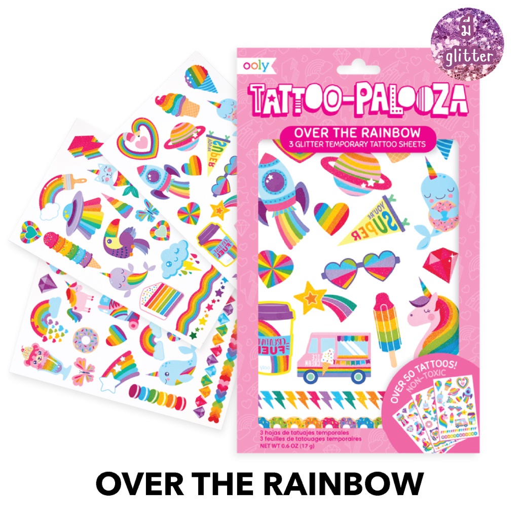Tattoo แทททูเด็กปลอดสารพิษอ่อนโยนต่อผิว ติดทน มี tattoo มากกว่า 50 รูป! TATTOO-PALOOZAOver the rainbow