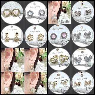 Sale ต่างหูเจาะมีสีเงินและสีทอง