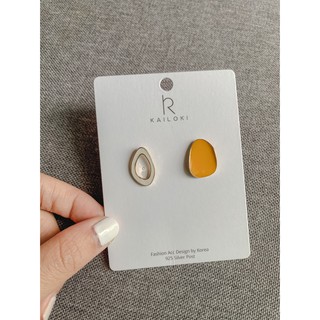 ต่างหู Minimal สีเหลือง สำหรับสาวหวาน สไตล์เกาหลี