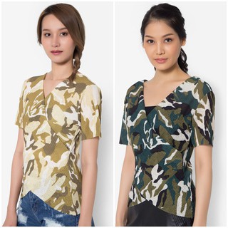 Mirror​ Dress​ เสื้อเบลาส์ Ribbed Camo