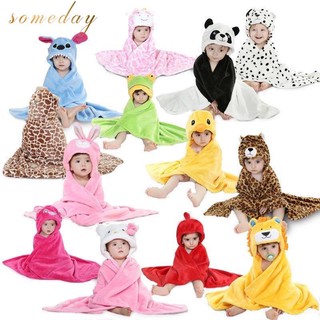 Someday Children’s Hooded Bath Towel – Soft Cotton Flannel Baby Blanket with Cartoon Design