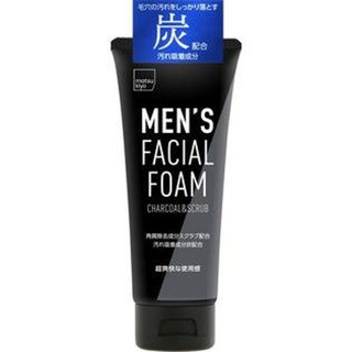 Matsukiyo Mens Facial Foam Charcoal&amp;Scrub 120g. มัทซึคิโย ชาโครล สครับ โฟมล้างหน้าเพื่อผิวหน้าผู้ชาย จากญี่ปุ่น