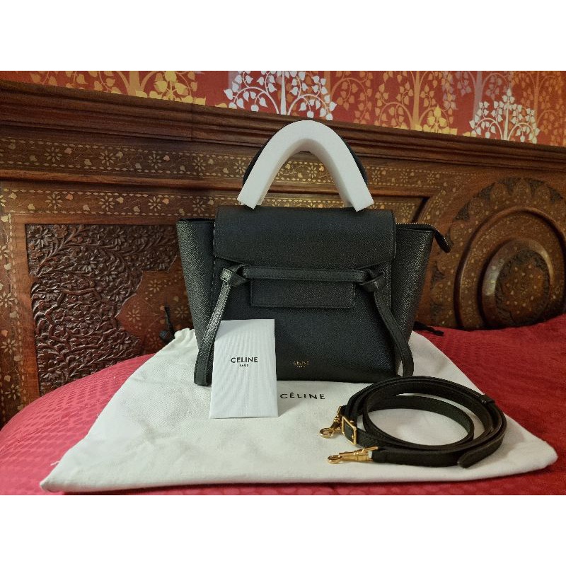 กระเป๋า Used Celine Belt Bag Nano สีดำ แท้ 100%