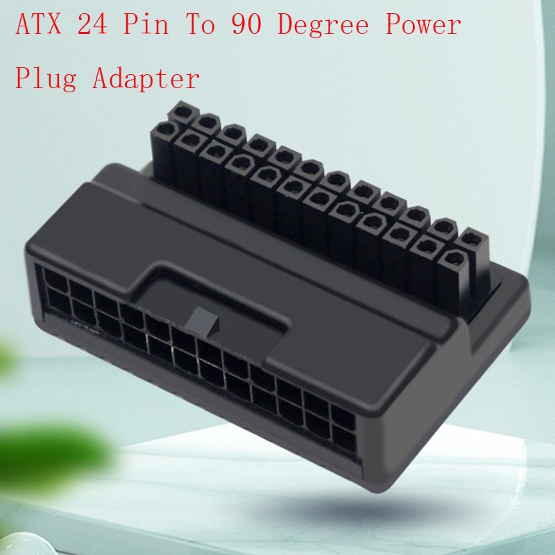 ATX 24 พินถึง 90 องศาอะแดปเตอร์ปลั๊กไฟเมนบอร์ดเมนบอร์ดสําหรับเดสก์ท็อปพีซีสายไฟตัวเชื่อมต่อ Modular