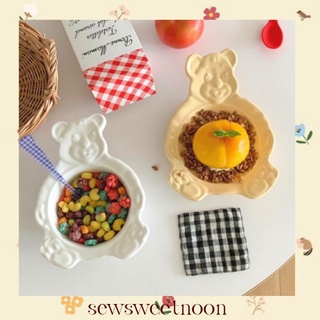 🌷sewsweetnoon🌷จานเซรามิกน้องหมีน่ารัก🧸