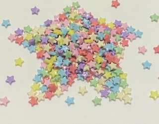 ลูกปัดรูปดาว สีพาสเทล ขนาด 15 มม/1.5 ซม.