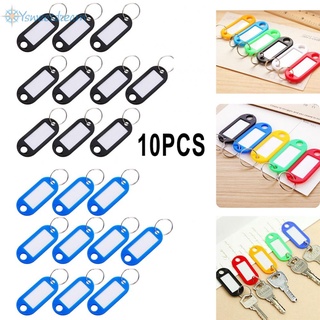 SWTDRM- ~10 PCS Key Tags Metal Ring Luggage Card Name Label Keychain Split Rings 5 Color-【Sweetdream】