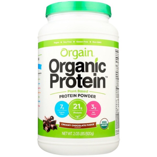 💥พร้อมส่ง💥 Orgain, Organic Protein Powder, Plant Based, Creamy Chocolate Fudge, 2.03 lbs (920 g)