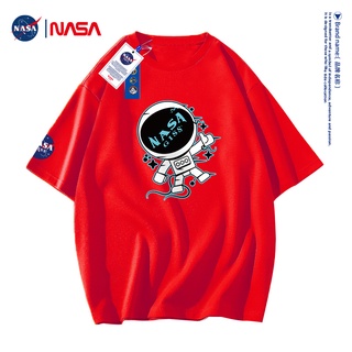 เสื้อยืดแขนสั้น ผ้าฝ้าย ทรงหลวม ลายนักบินอวกาศ NASA GISS แฟชั่นฤดูร้อน สําหรับผู้ชาย และผู้หญิงS-5XL