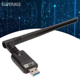 Superage อะแดปเตอร์เครือข่ายไร้สาย Usb Wifi Bt5.0 Ac1300 2.4G 5G Dual Band 802.11A/B/G/N/Ac พร้อมเสาอากาศ