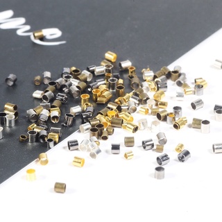 500 ชิ้น / ล็อต ทองแดง ท่อ ปลายจีบ ลูกปัด สําหรับทําเครื่องประดับ DIY สเปเซอร์ ลูกปัด อุปกรณ์ทําด้วยมือ
