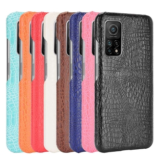 Xiaomi Mi 10T Pro 5G Casing Fashion Crocodile Pattern Hard PC PU Leather Back Cover Xiomi Mi10T 5G Hard Plastic Case Phone Cover