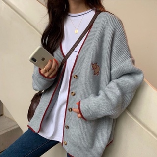 เสื้อคลุม Cardigan ผ้าถักไหมพรม (พร้อมส่ง)