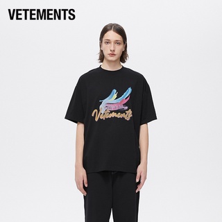 แฟชั่น Vetements เสื้อยืดแขนสั้นลําลอง ผ้าฝ้าย พิมพ์ลาย แฟชั่นฤดูร้อน สําหรับผู้ชาย และผู้หญิง