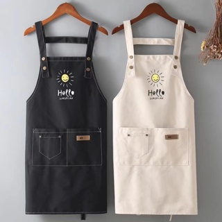 ๑High-end ร้านตัดผมผ้ากันเปื้อน overalls ดัดผมย้อมร้านทำผมช่างทำผมทุ่มเทกันน้ำแฟชั่นผู้ช่วยชายหญิง overalls