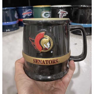 Pladao Collectible NHL Ottawa Senators  แก้วกาแฟ มัค เซรามิค ลายนูน ทีมฮอกกี้ ออตตาวา เซเนเตอร์ส 16oz. /500ml.