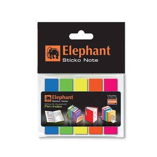 Elephant สติ๊กโก้โน๊ต ฟิล์มอินเด็กซ์ สีนีออน 12X50 มม. 25 แผ่น