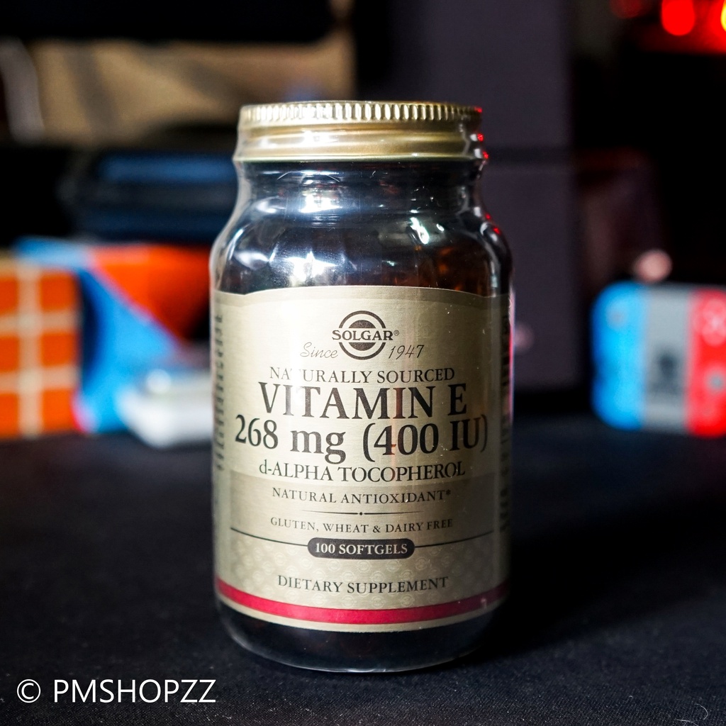 [พร้อมส่ง] วิตามินอี 400IU , Solgar, Naturally Sourced Vitamin E, 268 mg (400 IU), 100 Softgels