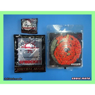 HONDA GROM125 MSX125 FRONT (13T) and REAR (30T) SPROCKET &amp; CHAIN 420N / 120L "ORANGE" SET // โซ่สีส้ม+สเตอร์หน้าหลัง